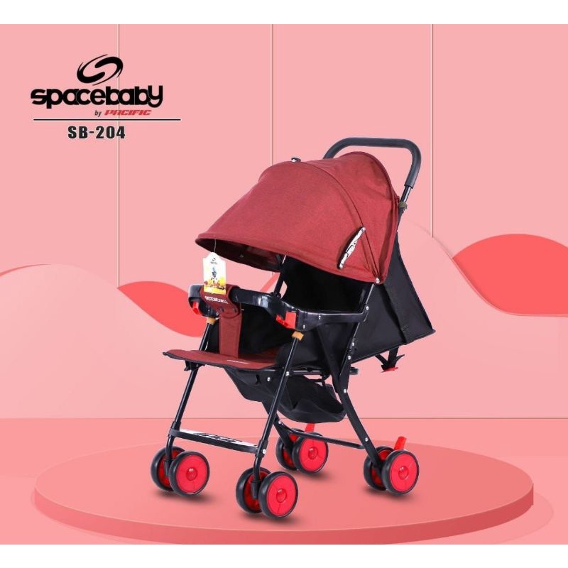 Kereta Dorong Bayi Spacebaby SB 204, SB 214 &amp; SB 315 Stroller Baby New Born - 3 Tahun 3 posisi Sandaran Quick - Fold