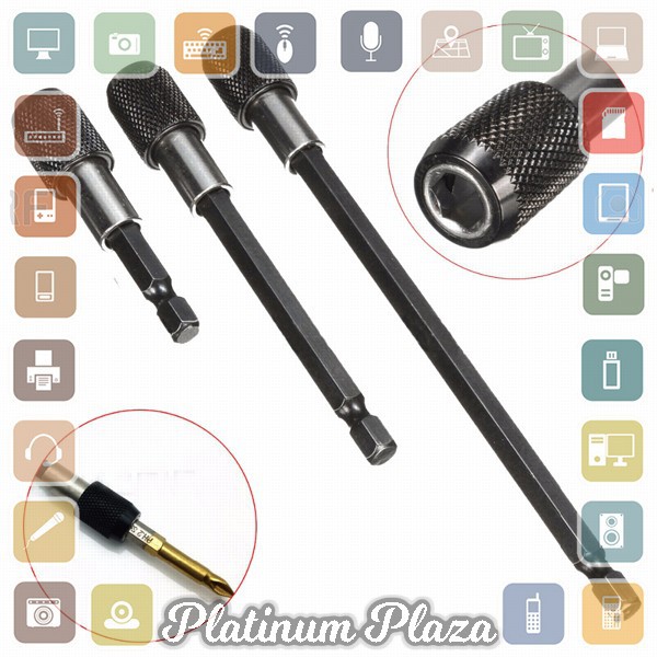 Obeng Hexagon Extension Rod Self Locking Post 3 PCS - HT43401-3P - Black`KPIS1V-
