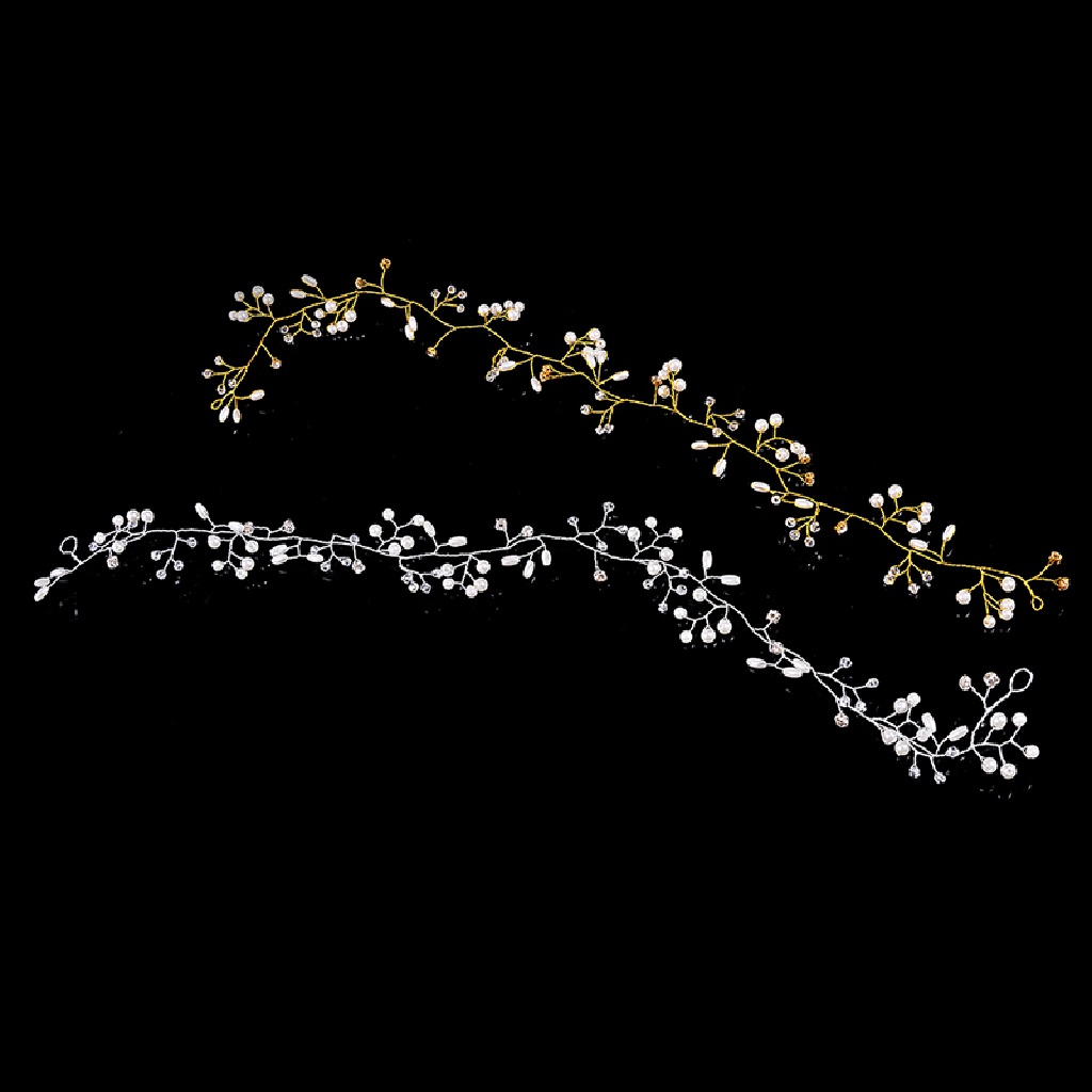 Bandana Rambut Desain Ranting Hias Mutiaraberlian Imitasi 50cm Untuk Pernikahanpengantin Wanita