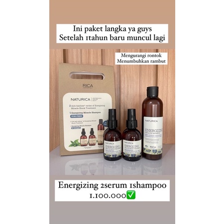 NATURICA Energizing 2 serum 1 shampoo Paket Rambut Rontok ( 1 shampoo 250ml + 2 treatment 100ml )