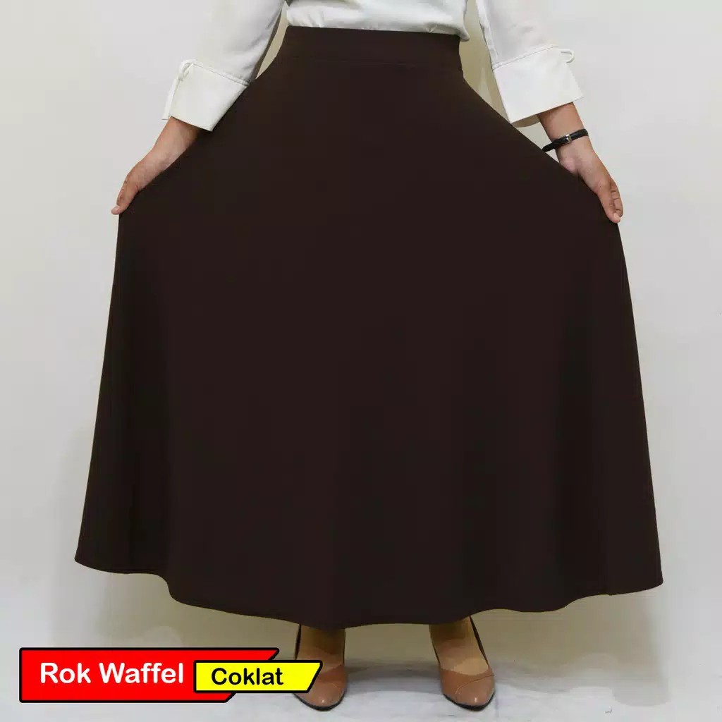 ROK MAXI SKIRT WAFLE CREPE TERMURAH