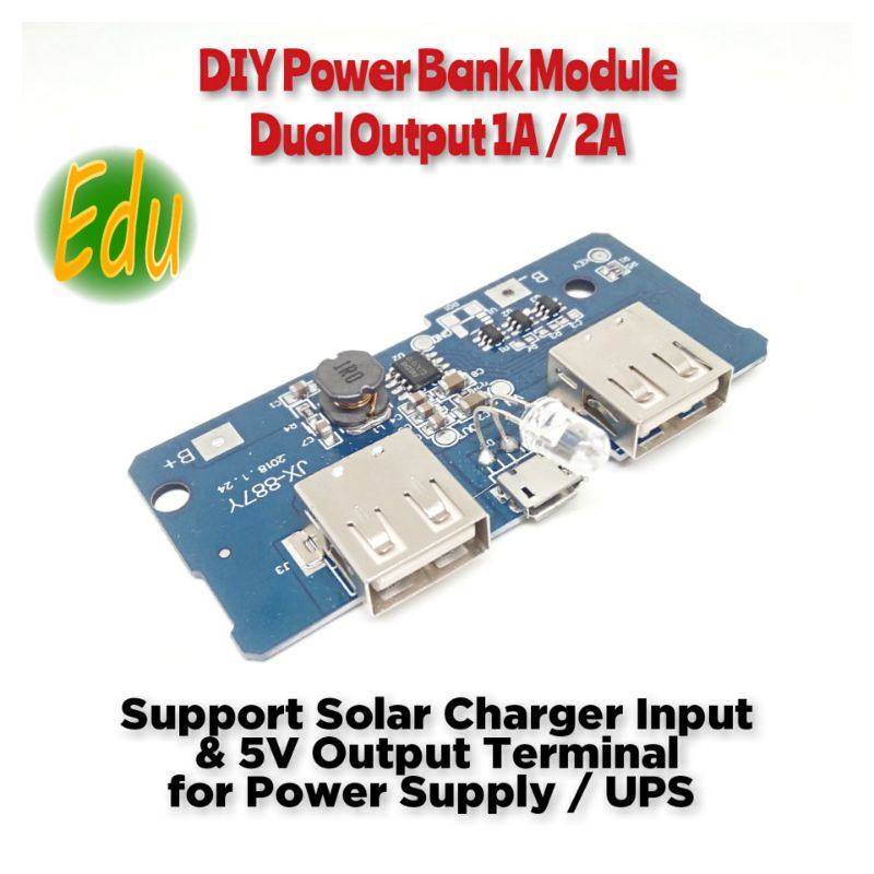 Modul Kit DIY Powerbank Dual Output USB 1A 2A UPS 5V DC