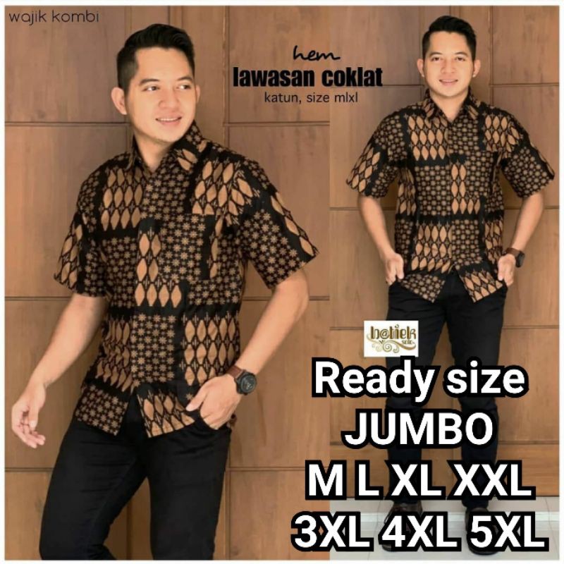 KEMEJA BATIK PRIA M L XL XXL XXL 3L 4L BAJU BATIK PRIA LENGAN PENDEK BATIK ATASAN PRIA KANTOR MODERN