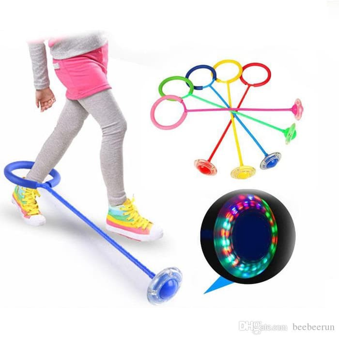 Mainan Olahraga Anak Dewasa Lompat Dance Circle Flash Jump LED Ring Skip It Ball