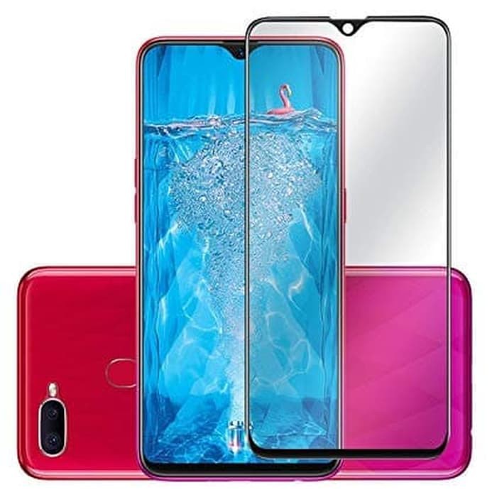 Tempered Glass Full Cover For Oppo F9 - Black