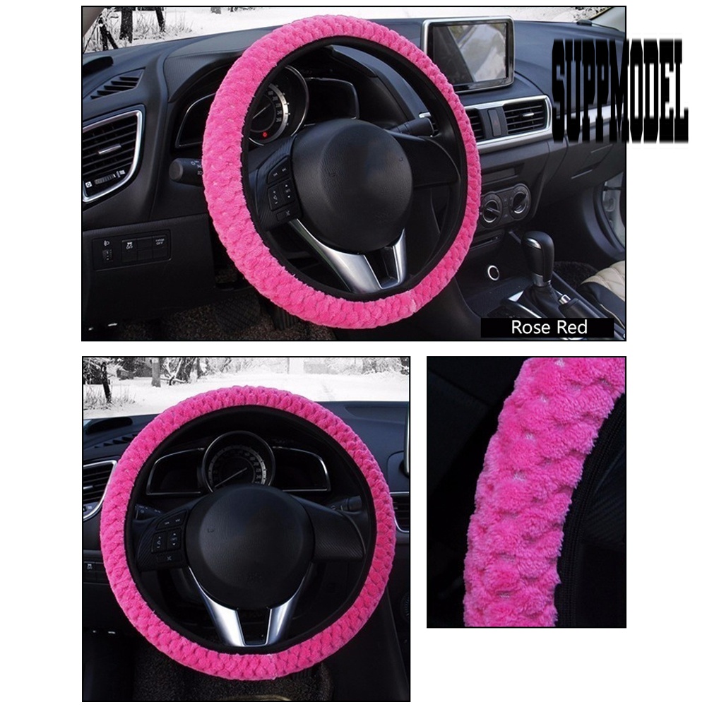 Cover Pelindung Setir Mobil Universal Bahan Plush