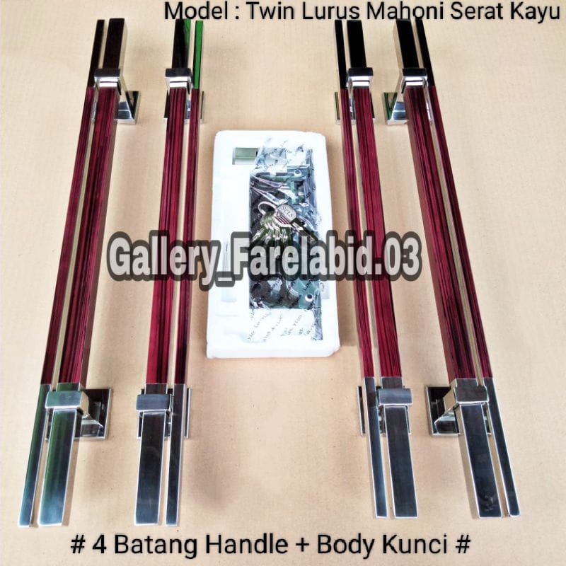 Handle Pintu Rumah Stainless Steel Grafir 80 Cm Full Set Body Kunci Gagang Pintu Rumah Modern 60 Cm Set Bodi Pelor Pegangan Pintu Kupu Tarung 45 Cm Tarikan Pintu Rumah Utama Minimalis