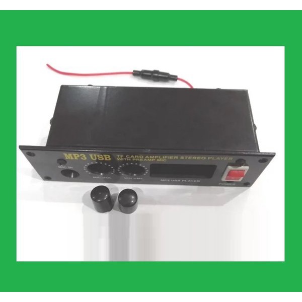 Paket Box mini Amplifier stereo dukung Mp3 dan microphone input Ready