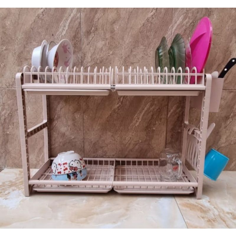 Rak Piring Jumbo 2 Tingkat Fawsline / Rak Dapur