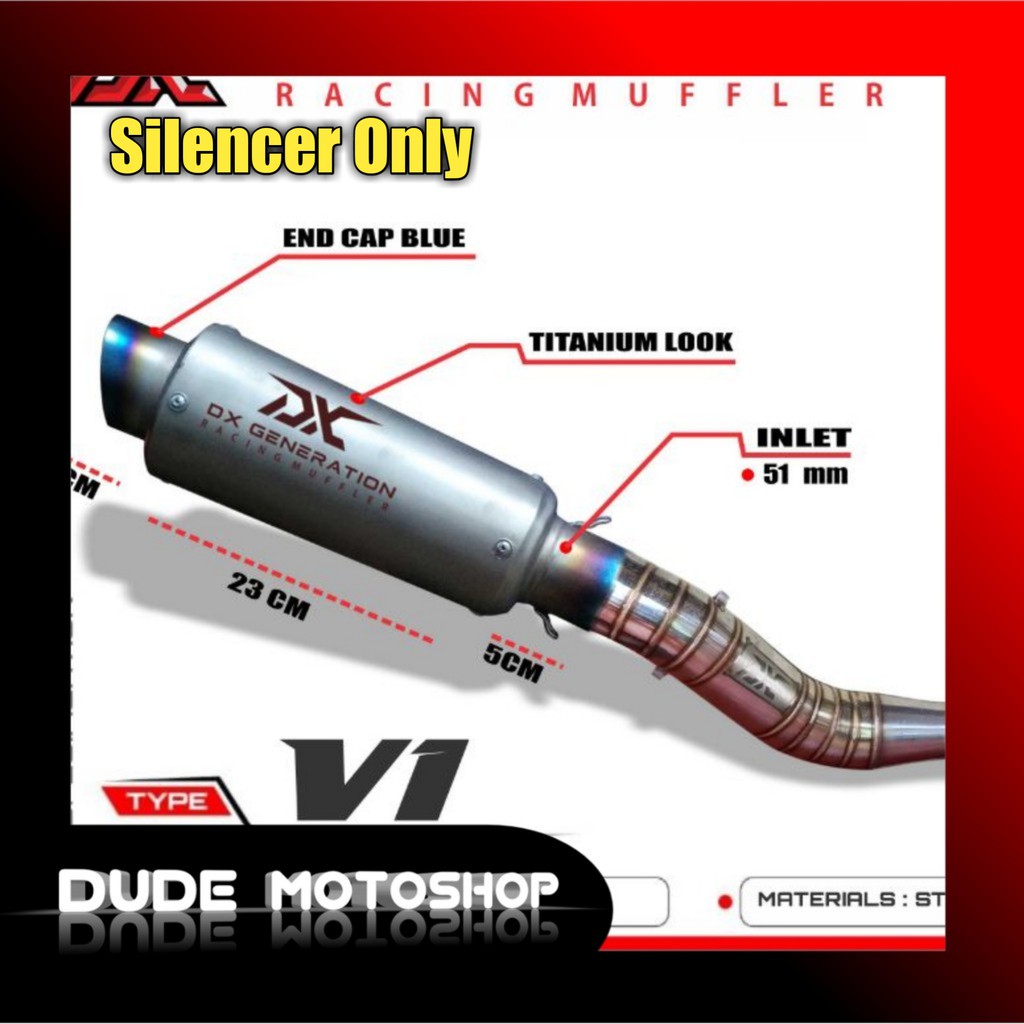 Knalpot V1 Stainless DX Generation Racing