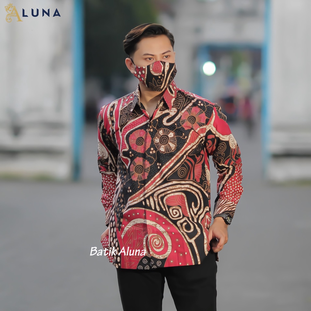 KEMEJA BATIK PRIA PREMIUM LENGAN PANJANG REGULAR KANTOR BATIK ALUNA PCW 078