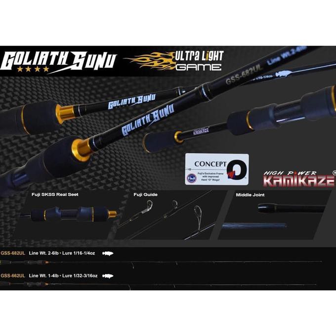 Joran UL Ultralight Kamikaze Goliath 2-6lb 682UL Carbon Fuji