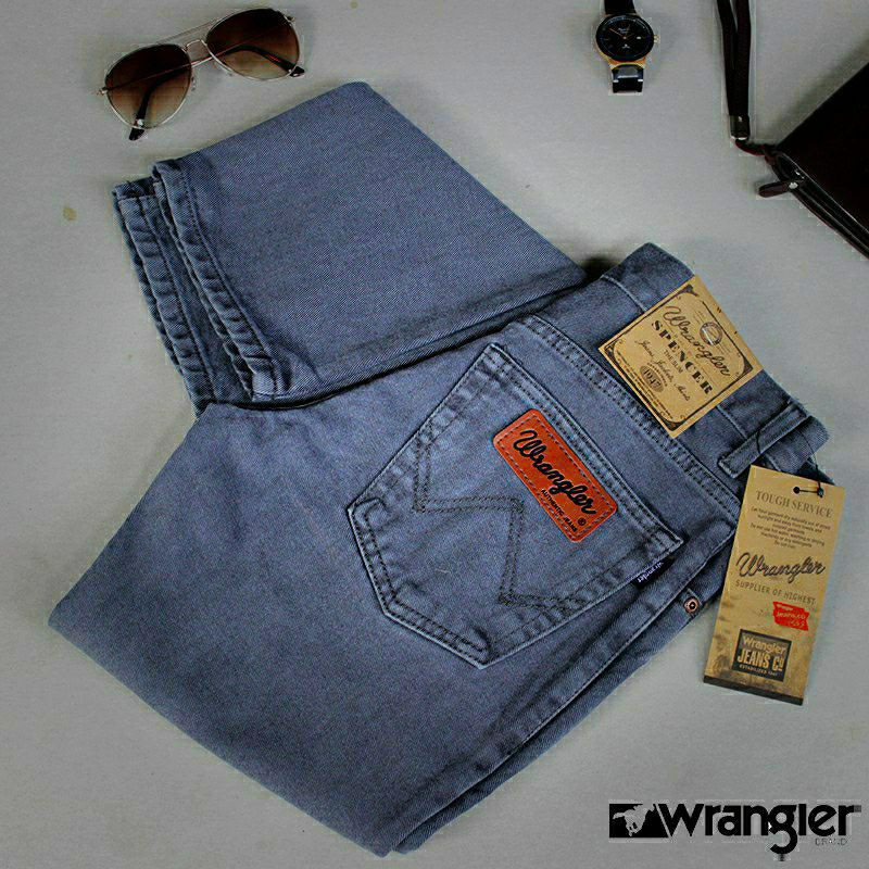 HARGA PROMO!!! Bisa (COD)CELANA PANJANG JEANS Wr3ngl3r STANDAR PRIA reguler fit murah-Abu- ABU WR