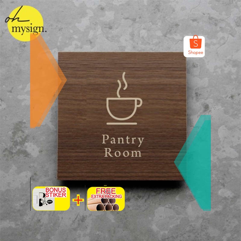 

Grosir Pantry Room Sign Board Kayu Print Signage Label Nama Ruang Elegan