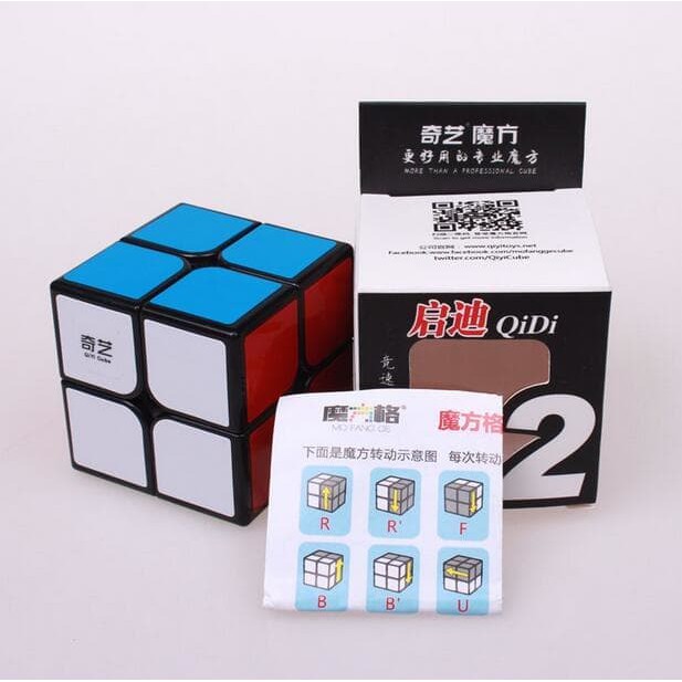 Pelumas Rubik - Rubik Yongjun - Rubik Kubus Rubik 2X2 Qiyi Qidi 2X2 Black Produk Terbaik