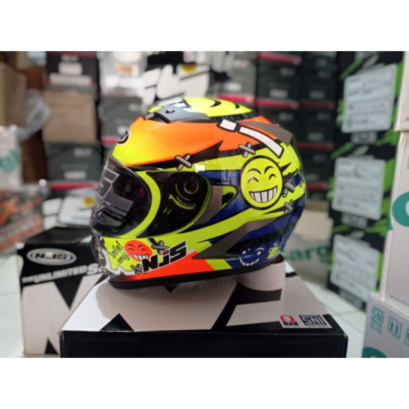 HELM NJS 808 EMOTICON,HELM FULLFACE DOBEL VISOR