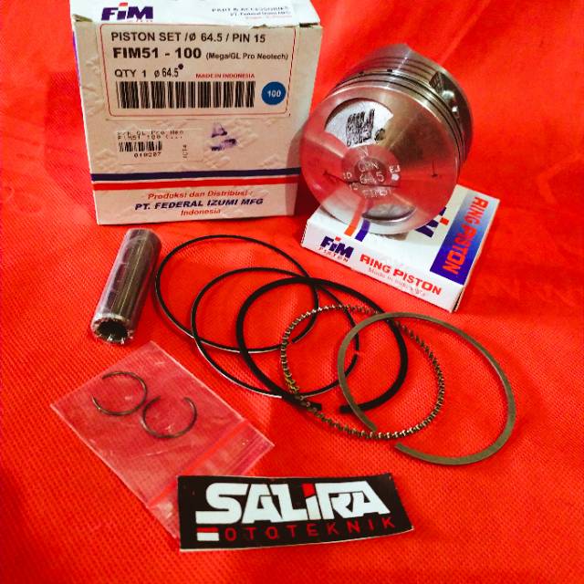 Piston Seher Seker Kit FIM Federal Izumi Pin 15 Diameter 63.5 64 64.5 65 65.5 66 FIM51 Megapro GL-4