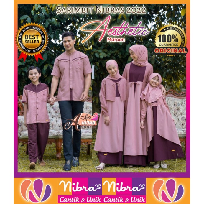 NIBRAS SARIMBIT KELUARGA MUSLIM TERBARU 2022 / BAJU COUPLE MUSLIM TERBARU / SARIMBIT NIBRAS TERBARU 