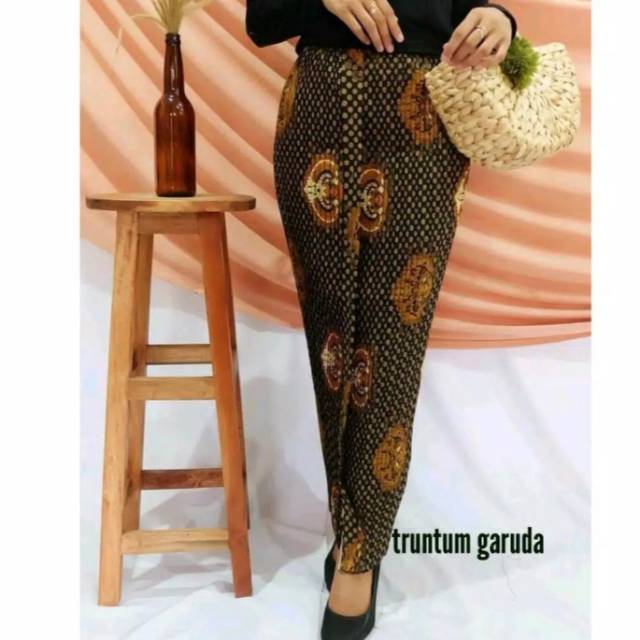 Rok plisket wiru instan motif truntum garuda