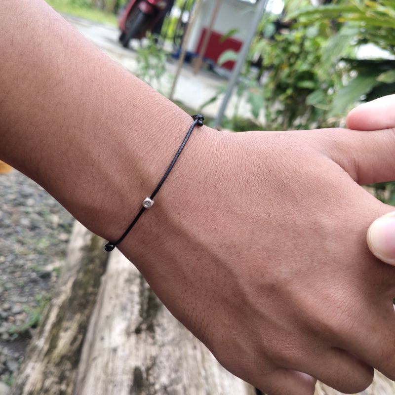 (2PCS) Gelang Couple Simple | Anti air | Adjustable | Gelang Tali Pasangan Capel Kapel Coupel Simple Vintage Cube Tali Korea Tipis