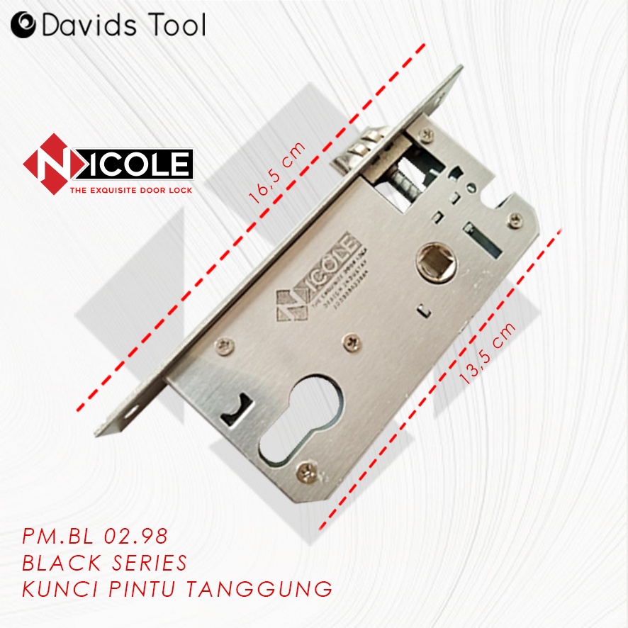 Kunci Pintu Set Handel Rumah Gagang Pegangan Hendel Handle Slot NCL 02 Hitam Tanggung