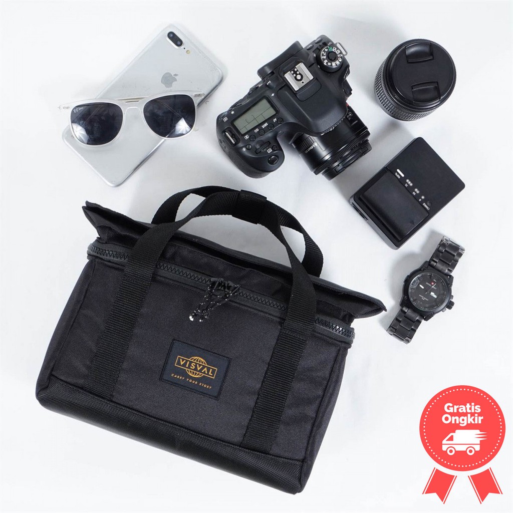 VISVAL TROVE CAMERA CUBE BLACK CARRY ORGANIZER DSLR Casing Tas Kamera Lensa Fotografi VSVL ORI