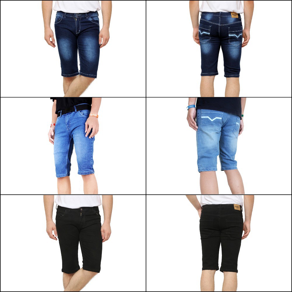 Celana Pendek Jeans Pria Denim - Banyak Pilihan Warna CLN (COMB)