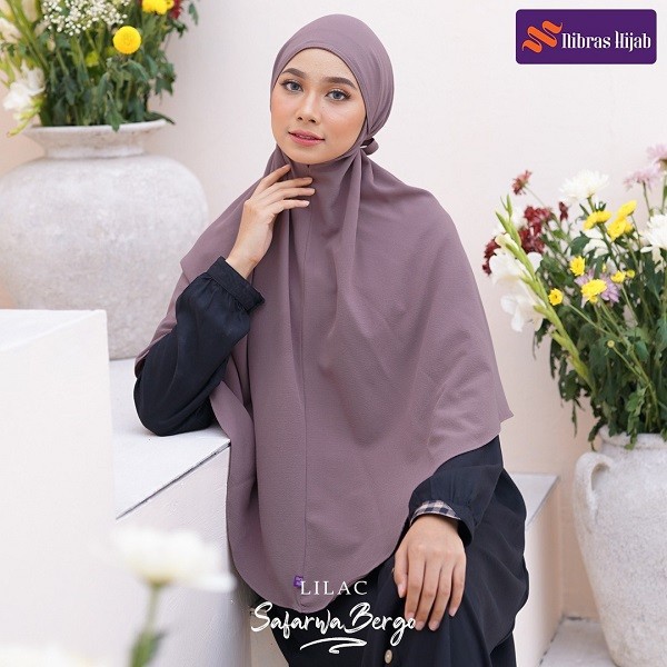 NIBRAS HIJAB SAFARWA BERGO BAHAN AMUNZEN KHIMAR INSTANT BERGO POLOS TALI