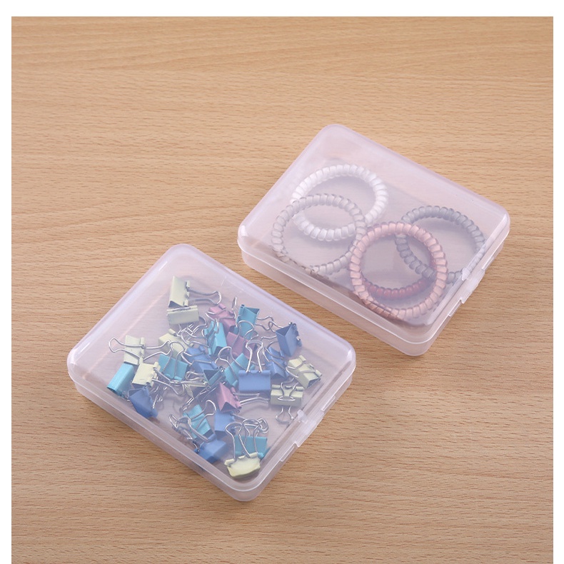 Transparent Square Plastic Cosmetics Storage Box / Portable Waterproof Mask Cotton Swab Container