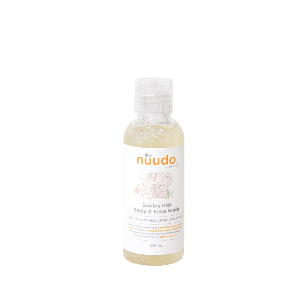 Nuudo Bubbly Kids Body &amp; Face Wash Sabun Mandi Travel Size 60ml