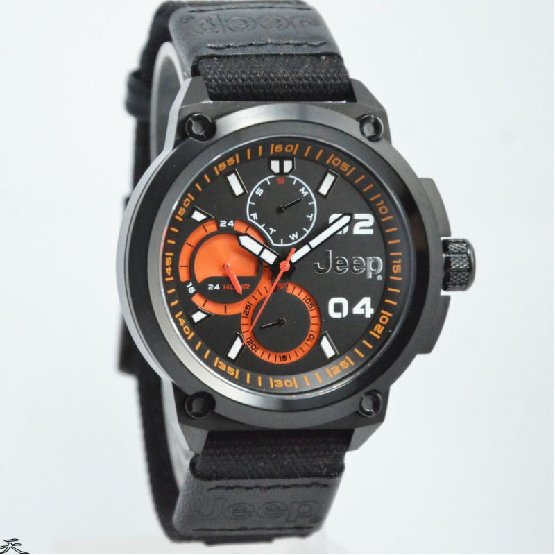 Jam Tangan Pria Jeep JPW62902 Black Kanvas Original Murah