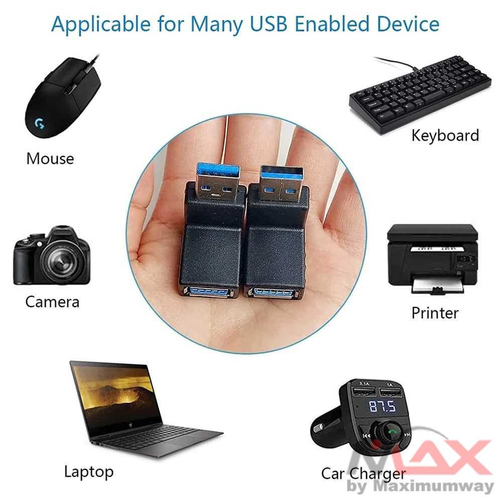 Extension USB 2.0 &amp; 3.0 bentuk L cowok ke cewek male to female untuk menjangkau tempat yang sempit UP Konverter L Shape USB 3.0 Type A Male ke A Female USB 3 Male to Female Adapter Connector Kit,USB 3.0 Header 90 Degree Derajat TV Notebook
