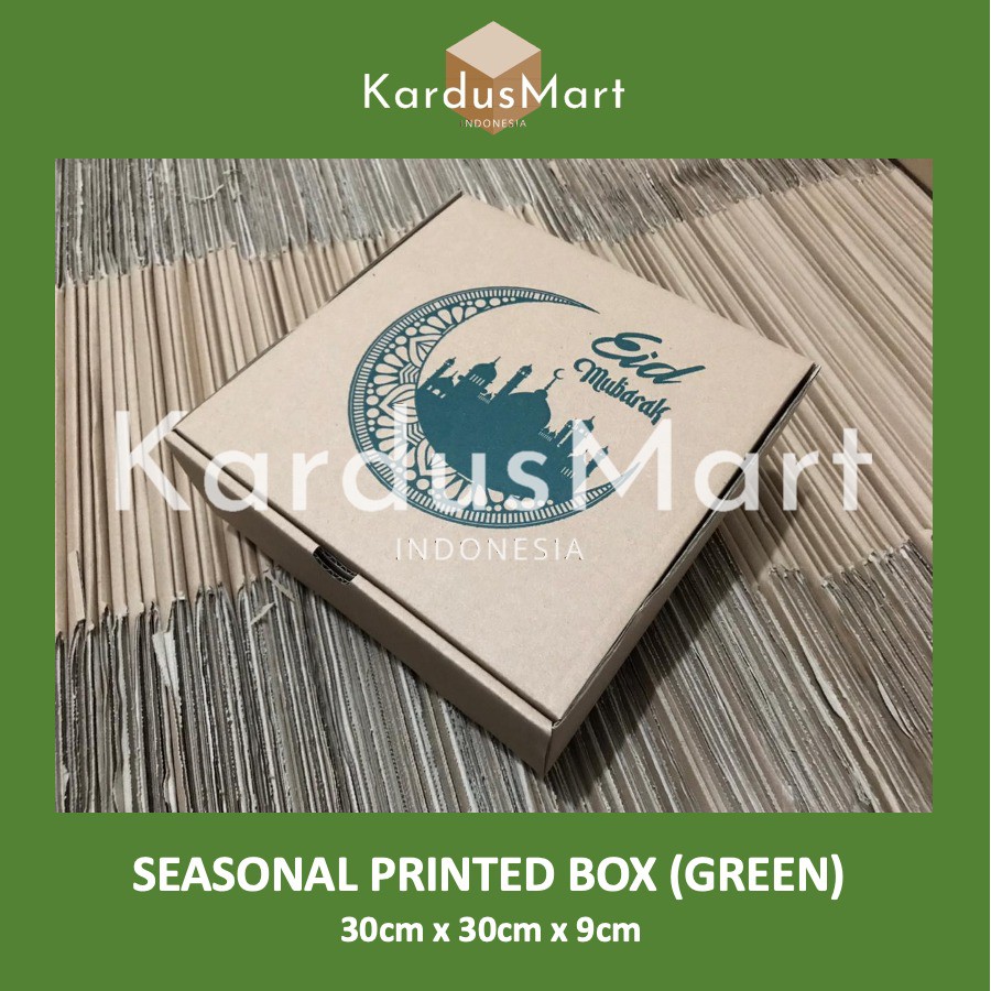 

Kardus - Box Pizza - Cetak Lebaran - Idul Fitri - 30x30x9 - Hijau