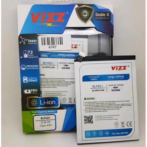 Vizz Battery OPPO BLP601/F1S/A59 Baterai Double Power Original
