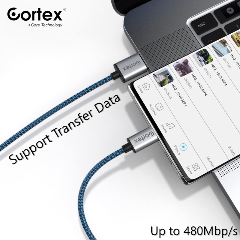 Cortex KE-212 Kabel Data Type-C To USB Cable For Tipe-C Quick Charge 3A Fast Charging 120CM 1.2M