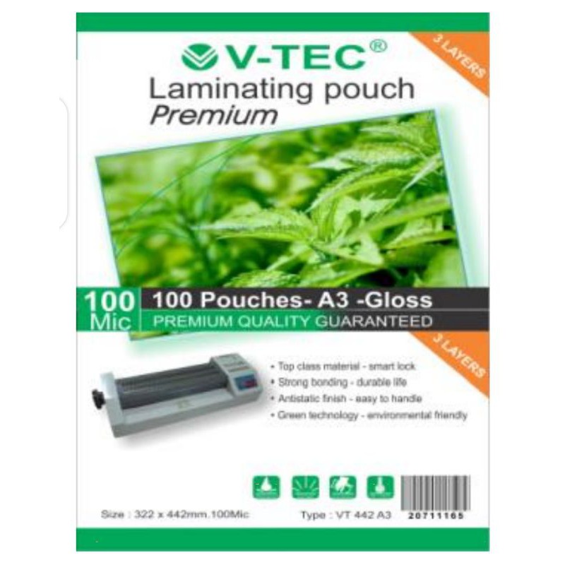 

PLASTIK LAMINATING V-TEC A3 100 MIC