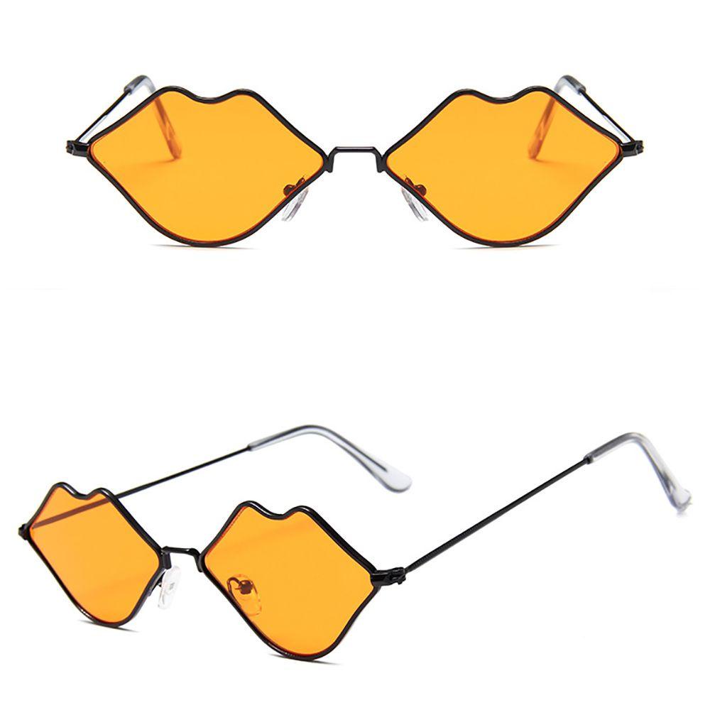 Mxbeauty Lips Sunglasses Retro Geometrical Simple Kacamata Perlindungan Anti Radiasi Kacamata Bingkai Logam Pria Wanita Kacamata Anti Radiasi Untuk Wanita Sale Eyewear Women Glasses