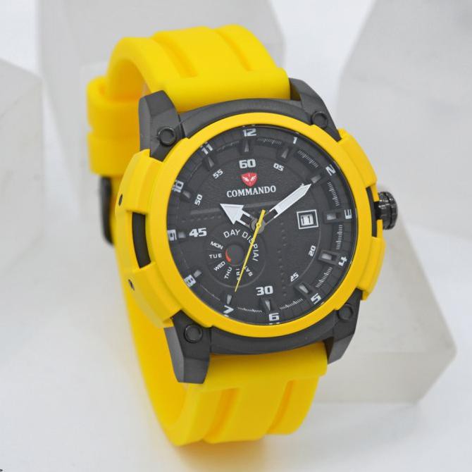 Jam Tangan Pria Original Commando 7004M Yellow Original Garansi Tokobaruandry74