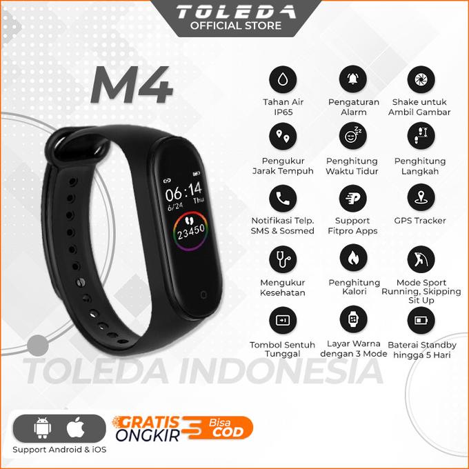 Toleda Smartwatch Smart Watch M4 Tahan Air Support Android dan iPhone