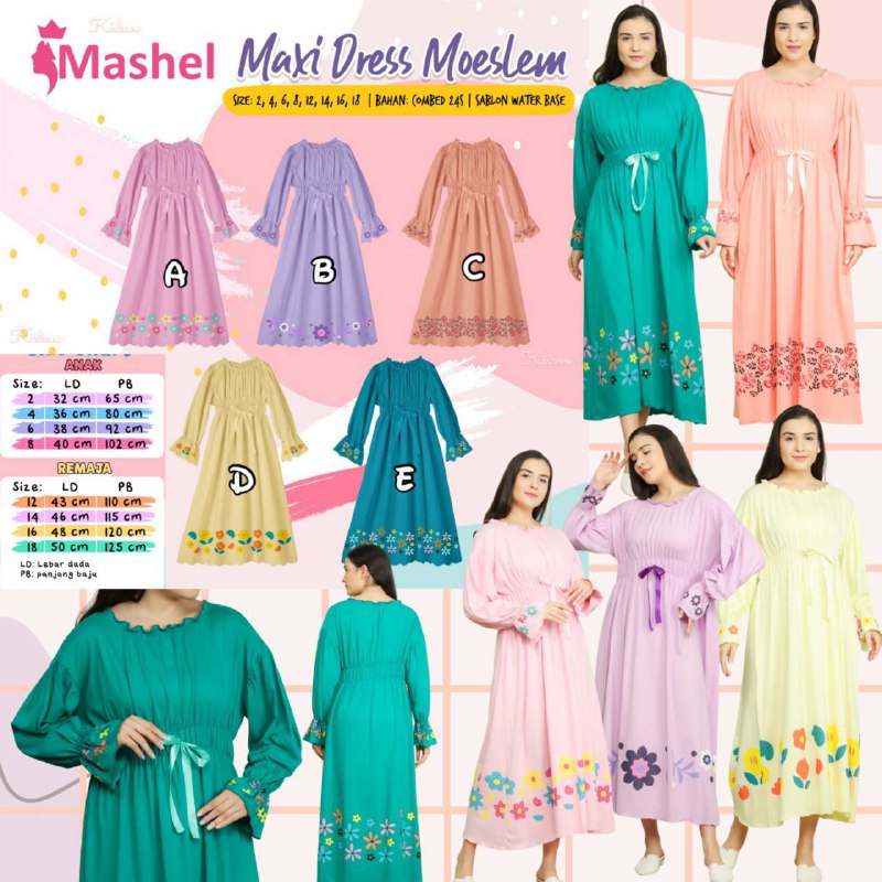 Dress anak dan remaja MAXY DRESS MOSLEM BY MASHEL