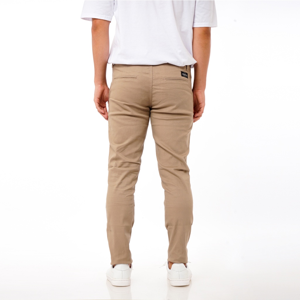 SANVANINA Celana Panjang Chino Pria Warna KHAKI H-033 | Chino Khaki Slim Fit