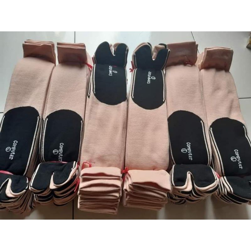 kaos kaki jempol polos (1 lusin ) telapak hitam bahan NYLON super lembut dan tebal