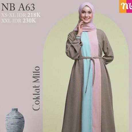 Gamis favorit semua wanita, adem nyaman dipakai, Nibras NB A63
