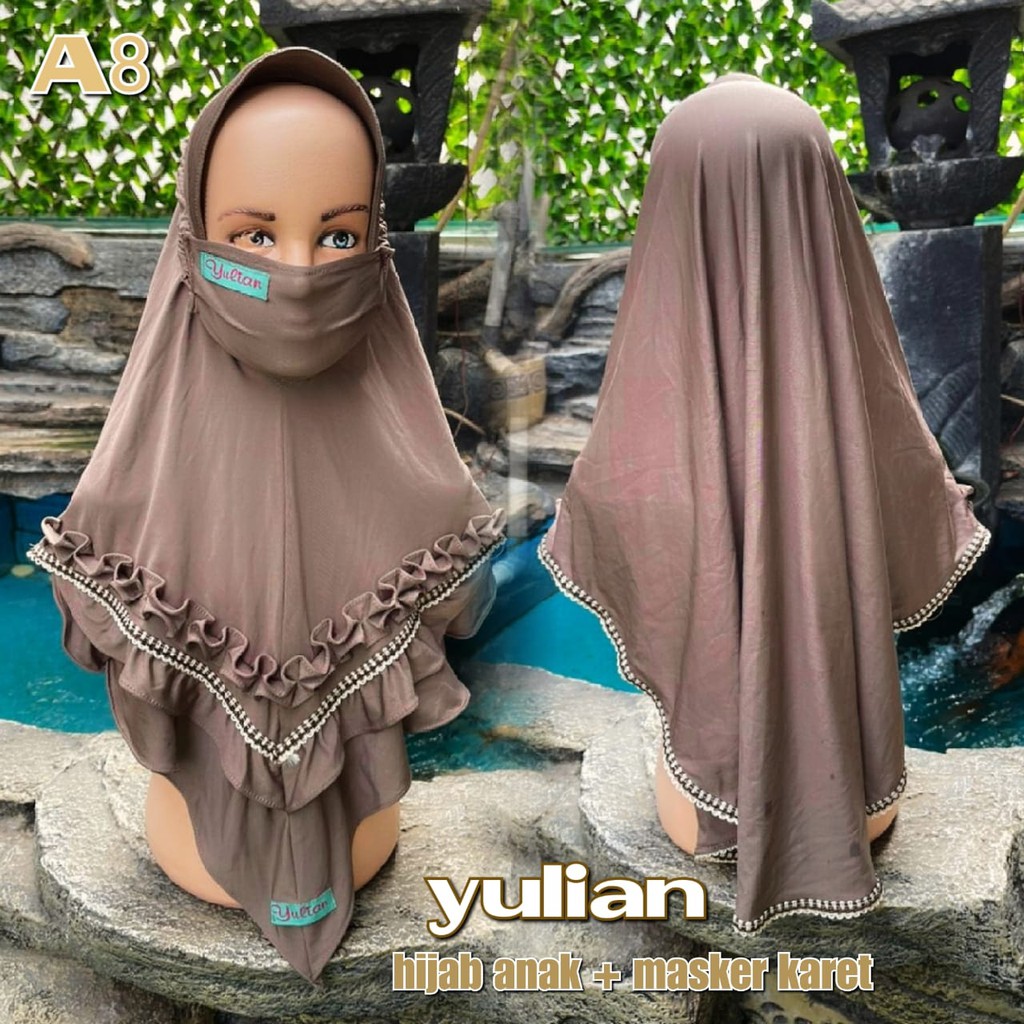 Jilbab Yulian Anak Free Masker Hijab Instant Tanggung Rempel KIDS