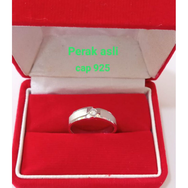 Cincin ring Dove cor mata 1, Perak 925, Sepuh Emas Putih