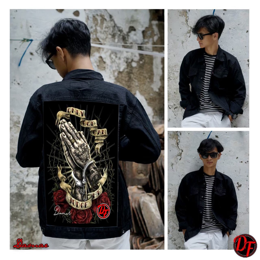 bayar ditempat (COD)/ jaket jeans pria bergambar belakang terbaru 2022/ jaket denim printing pria keren/ jaket jeans cowo trendy