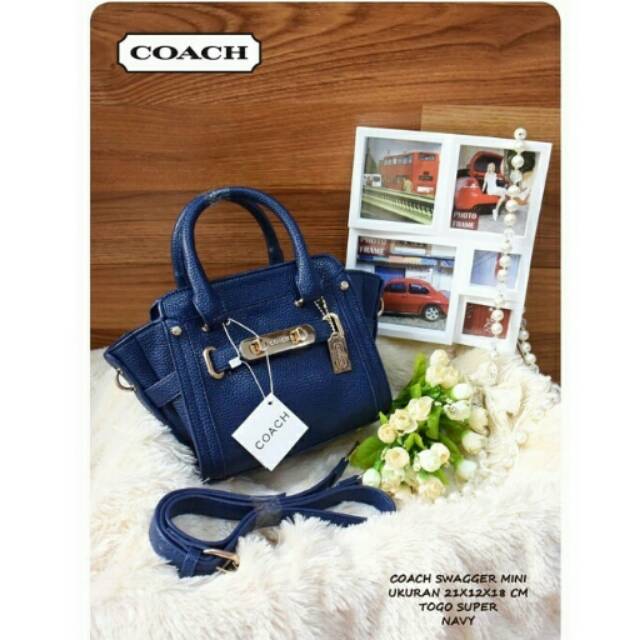 coach swagger mini navy