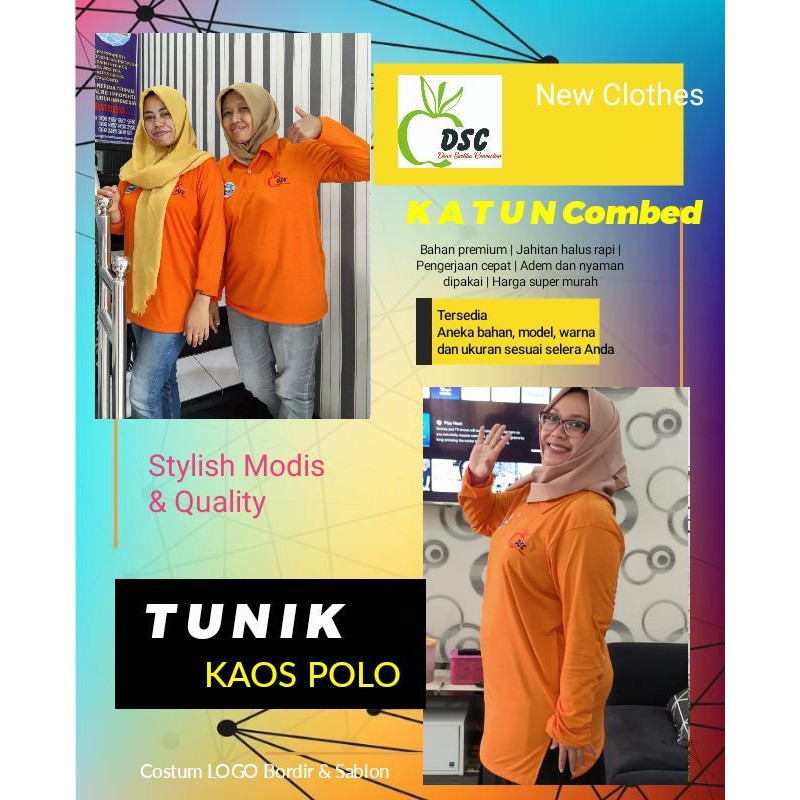 TUNIK KAOS POLO LOGO BORDIR HARGA GROSIRAN BAHAN PREMIUM