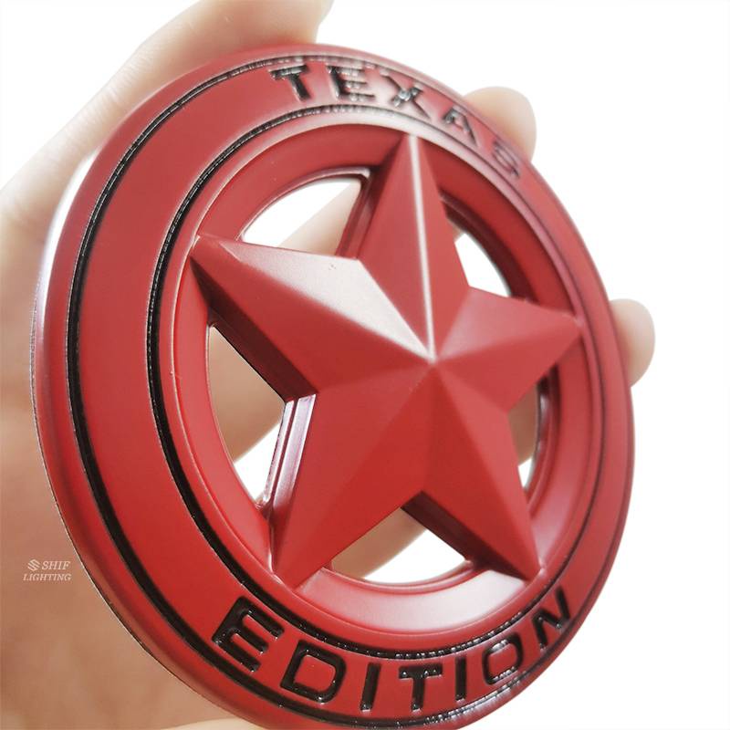 1 x Metal Red Texas A Star Edition Logo Car Auto Rear Trunk Decorative Emblem Sticker Badge Decal FORD