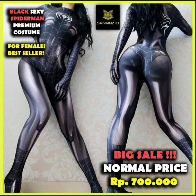 NEW! Kostum SEXY VENOM SPIDERMAN PREMIUM! Cosplay Wanita Marvel Topeng